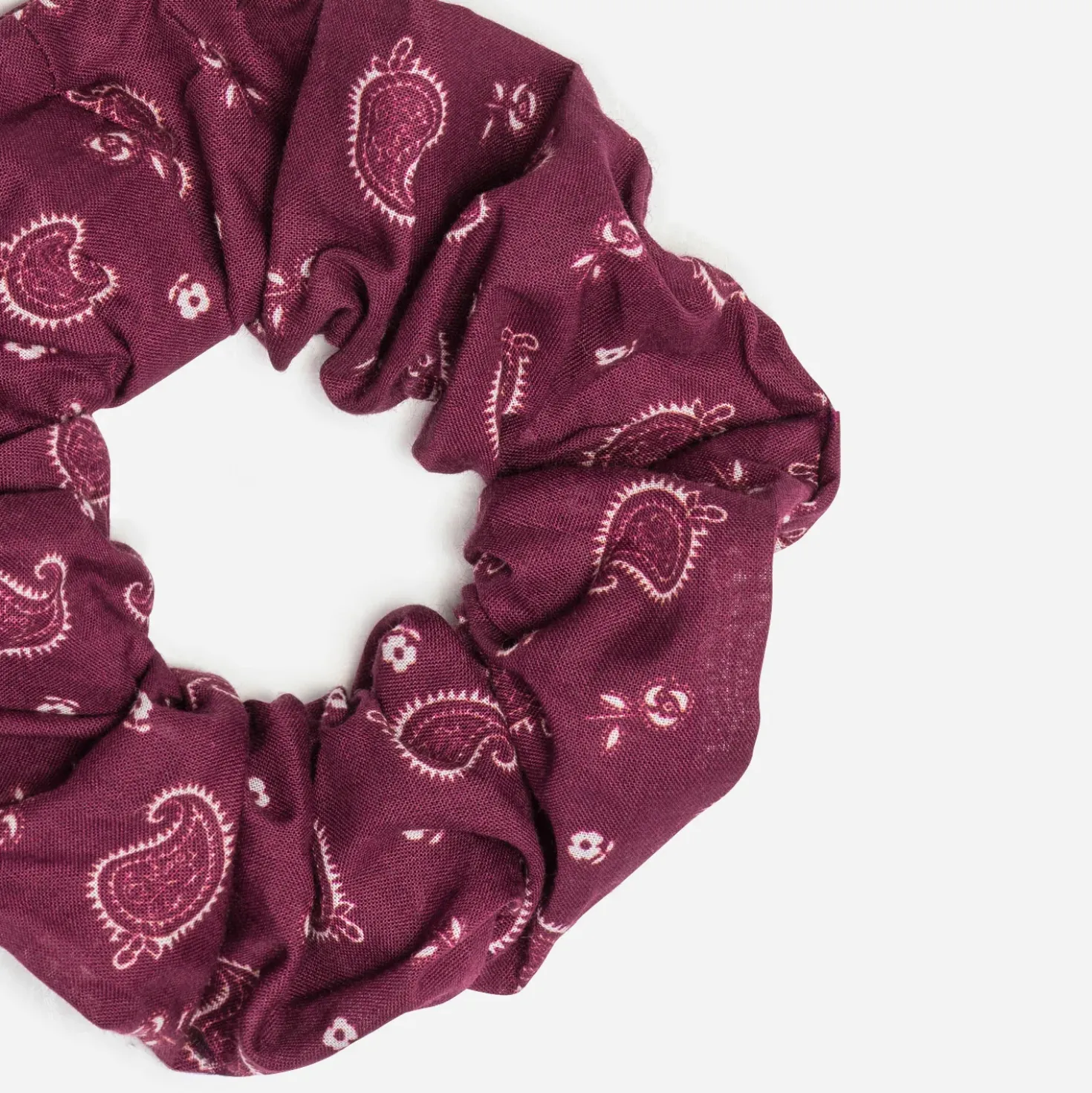 Chouchou bordeaux motif cachemire - Sélection Octobre Rose