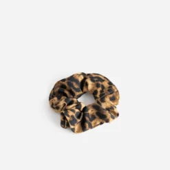 Chouchou marron motif léopard