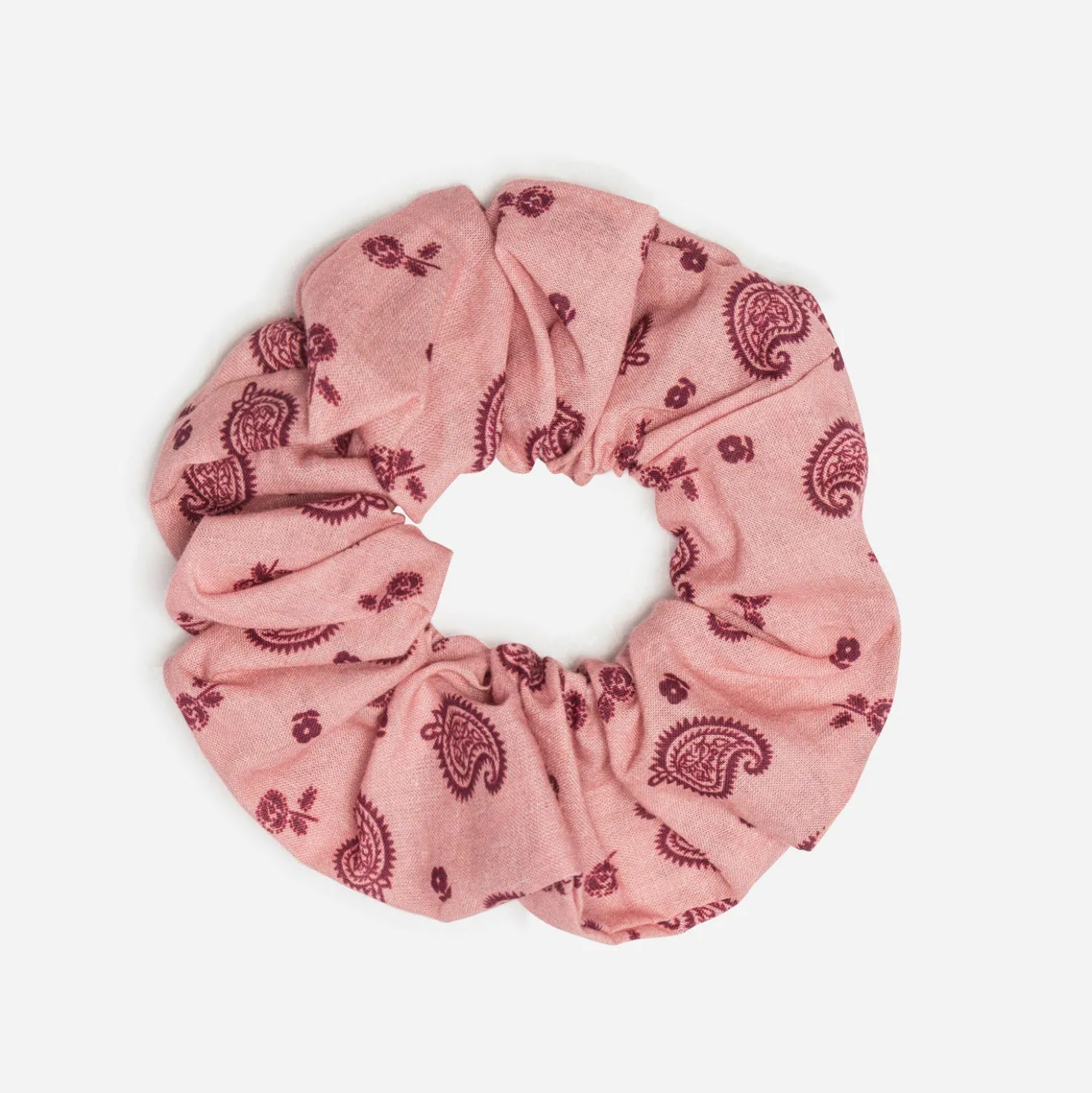 Chouchou rose motif cachemire - Sélection Octobre Rose