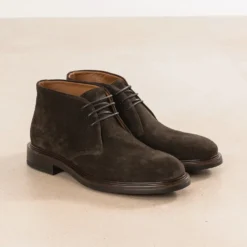 Chukka boots marron cuir velours