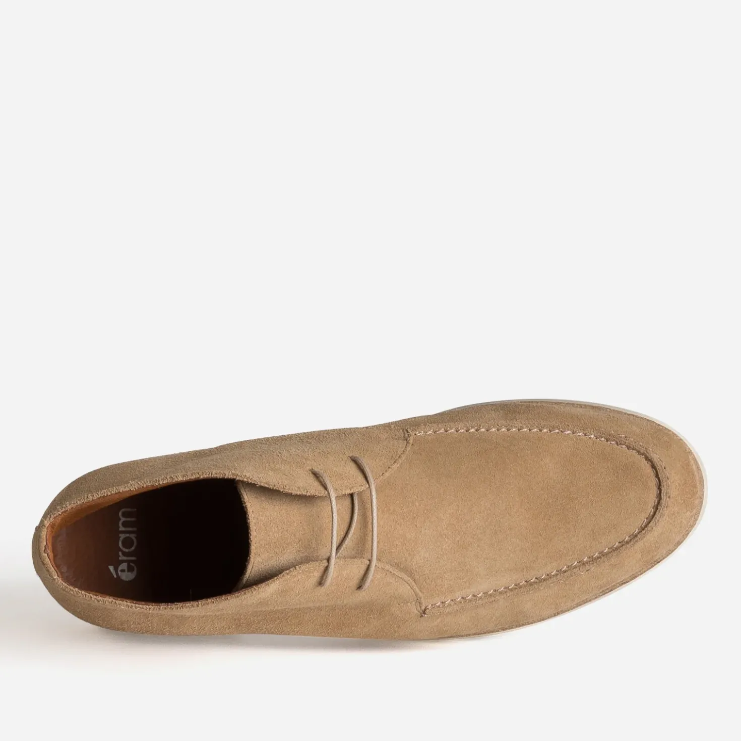 Chukka boots plateau beige cuir velours