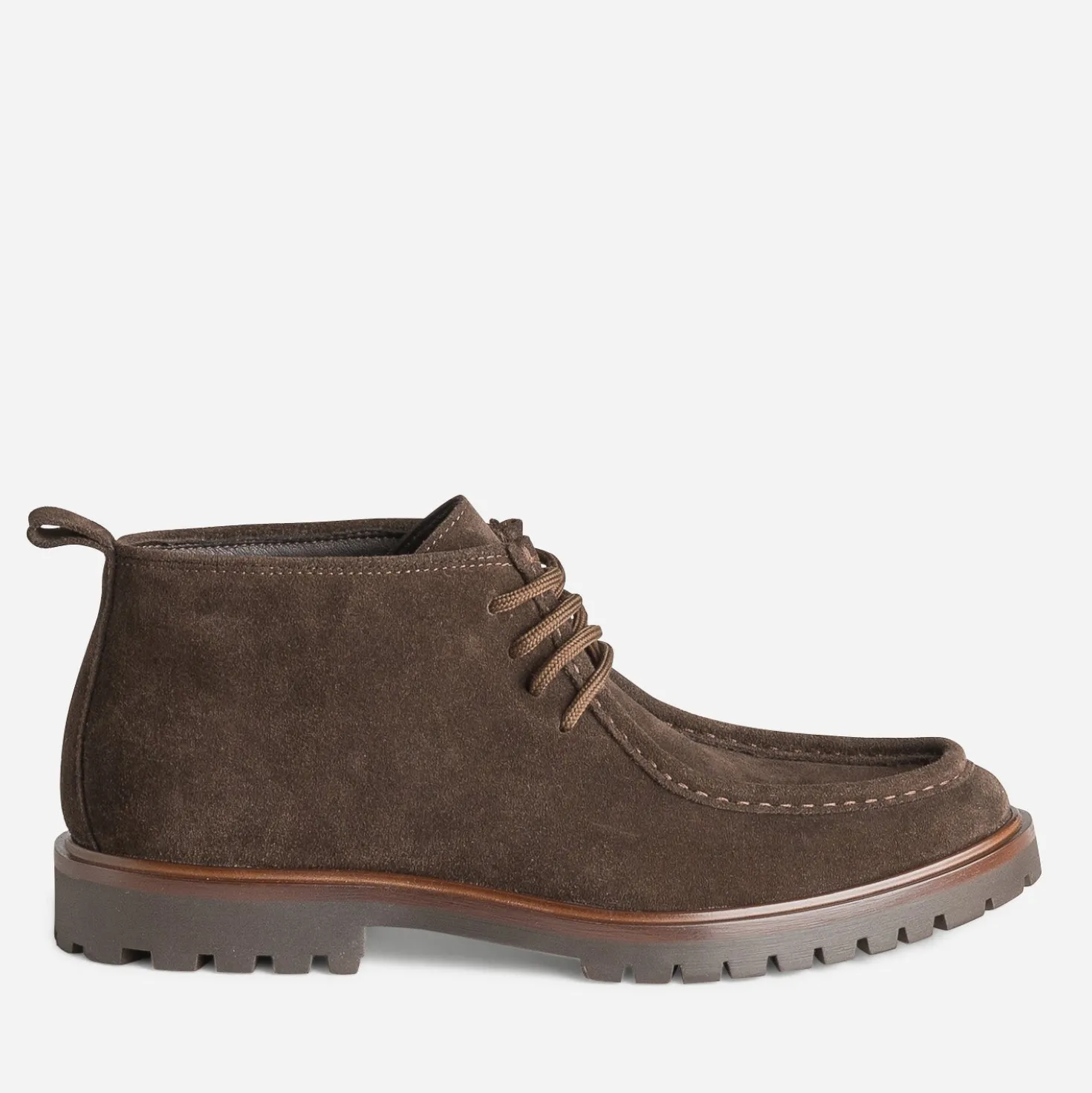 Chukka boots plateau marron cuir velours