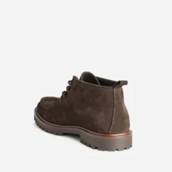 Chukka boots plateau marron cuir velours