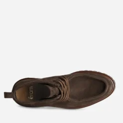 Chukka boots plateau marron cuir velours