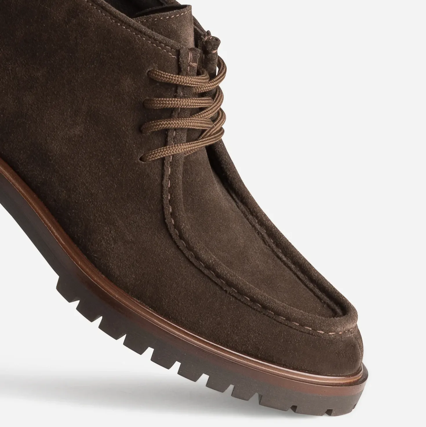 Chukka boots plateau marron cuir velours