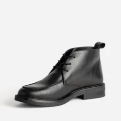 Chukka boots plateau noir cuir