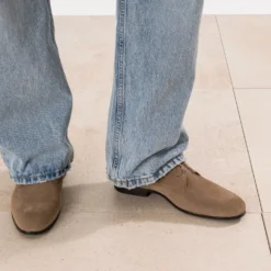 Chukka boots taupe cuir velours