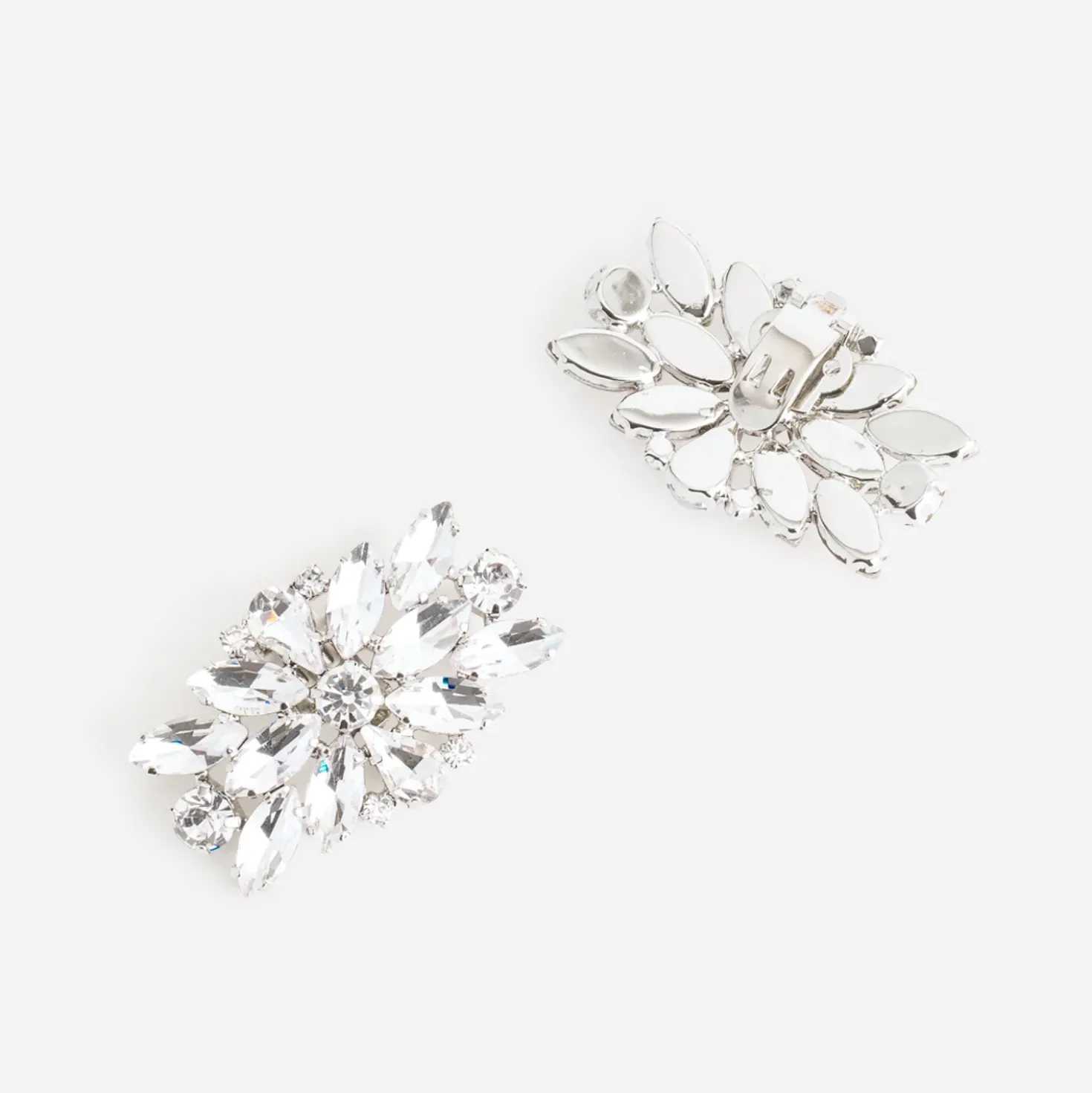 Clips gris amovibles en strass