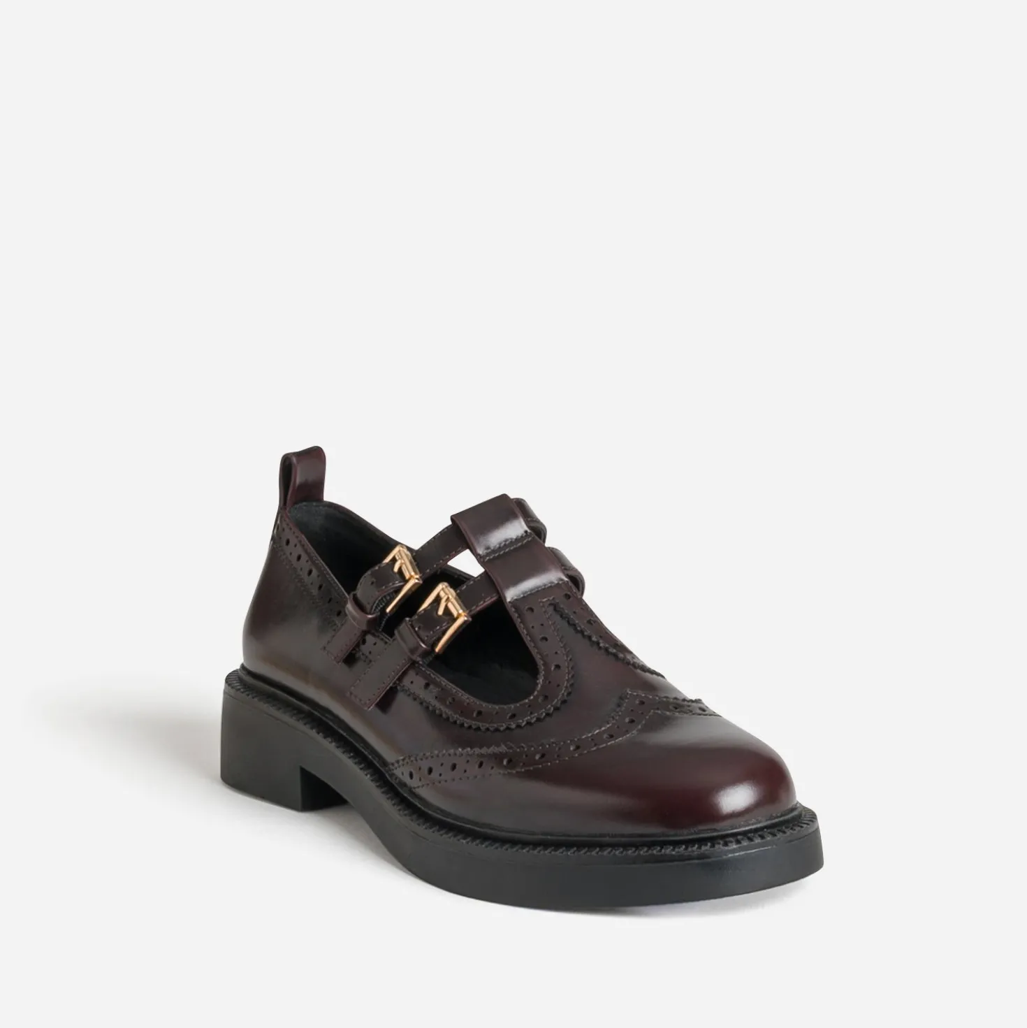 Derby babies bordeaux détails perforations