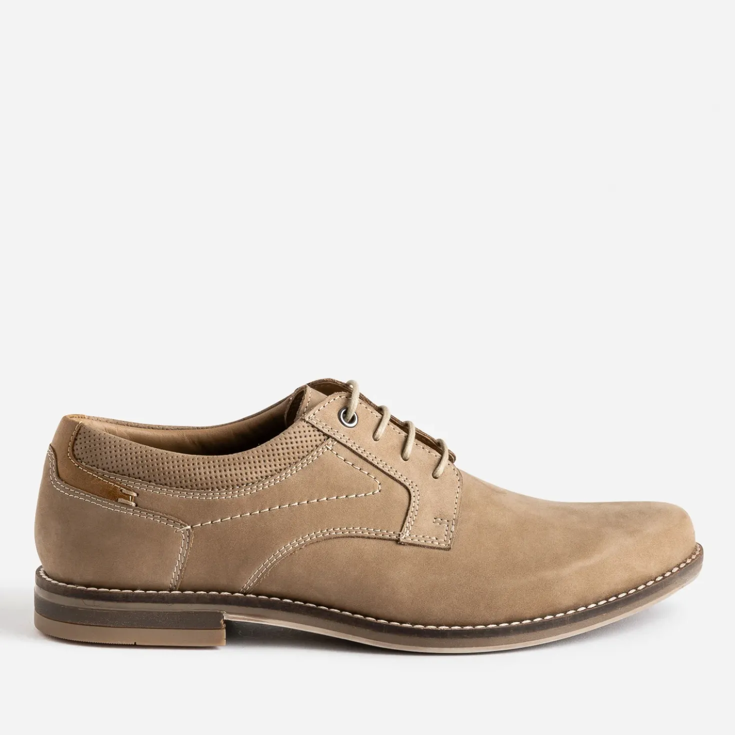 Derby beige cuir nubuck