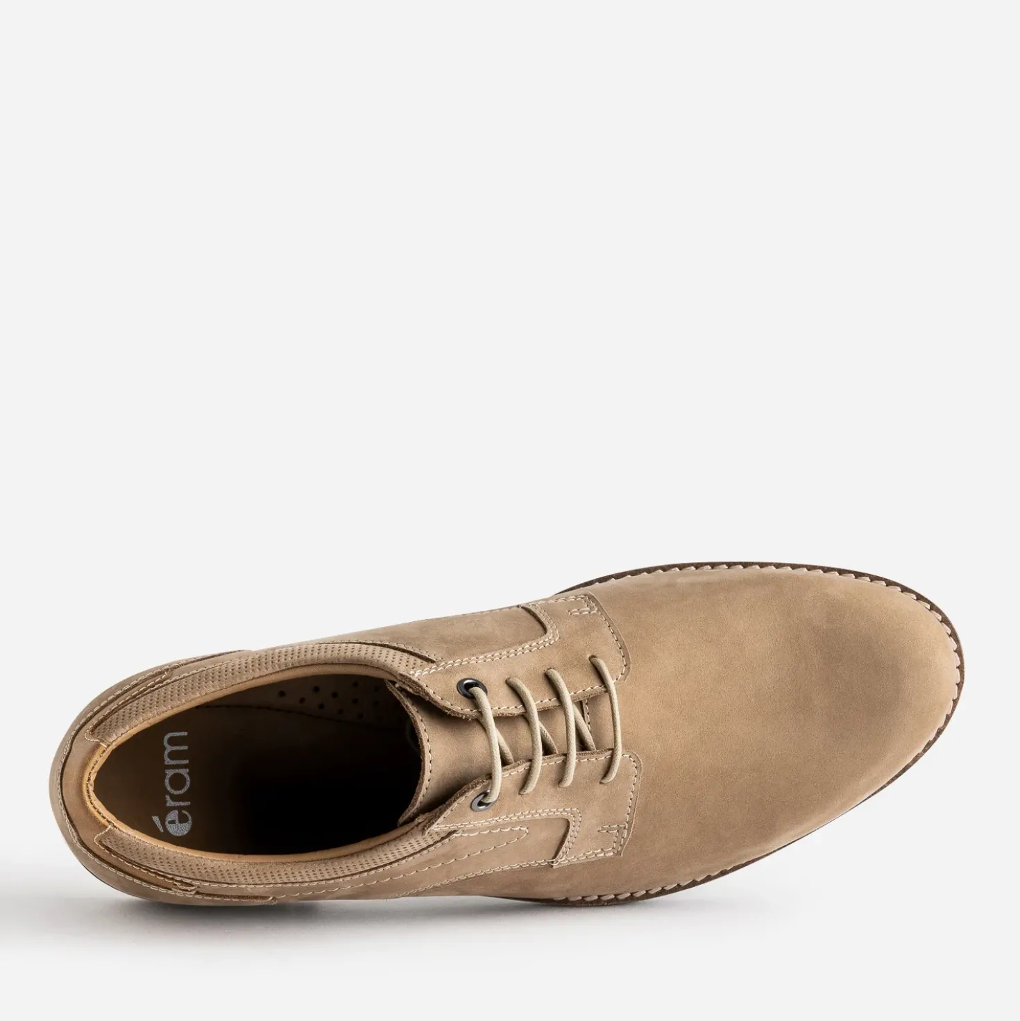 Derby beige cuir nubuck