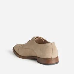 Derby beige cuir velours