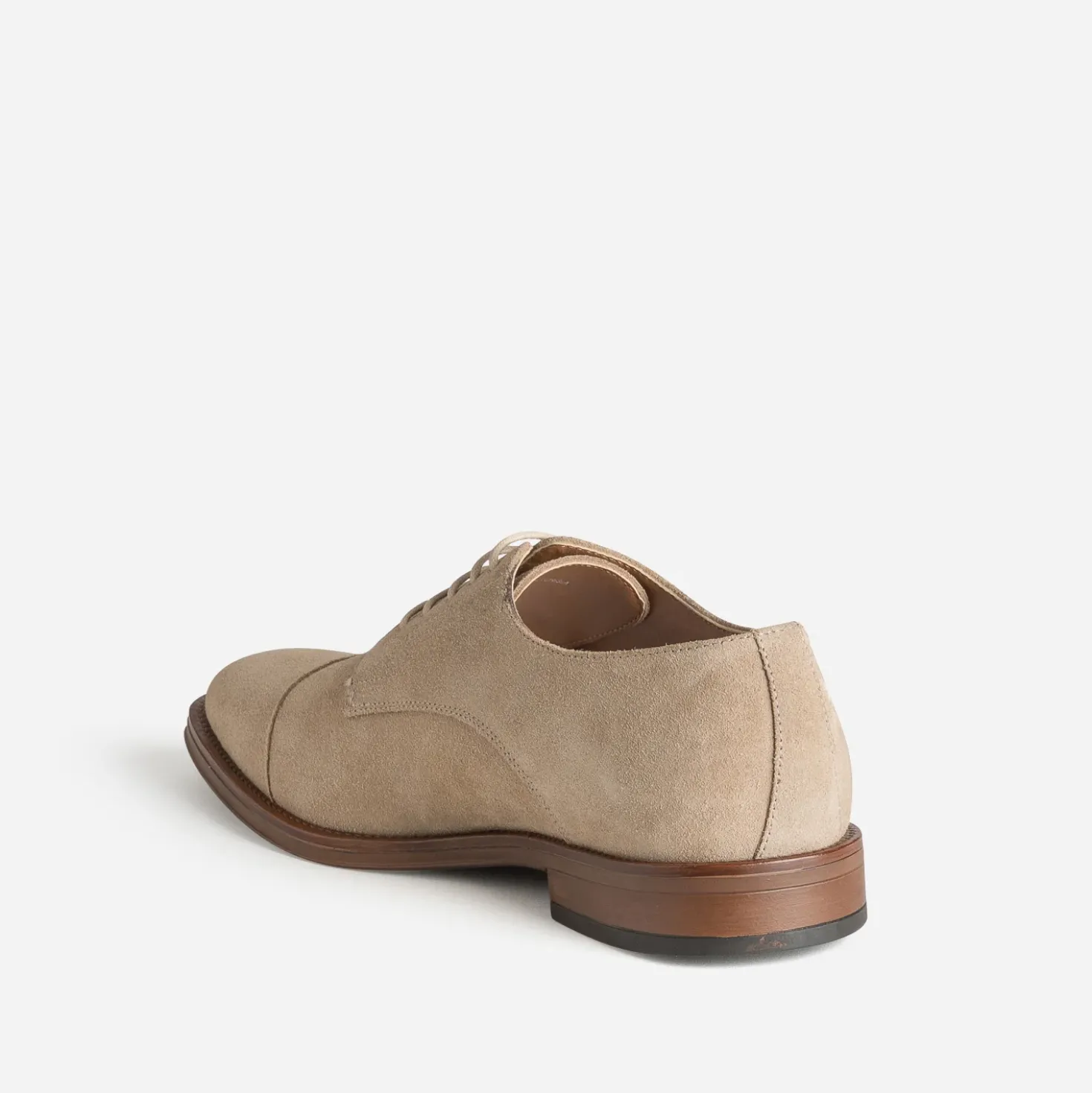 Derby beige cuir velours