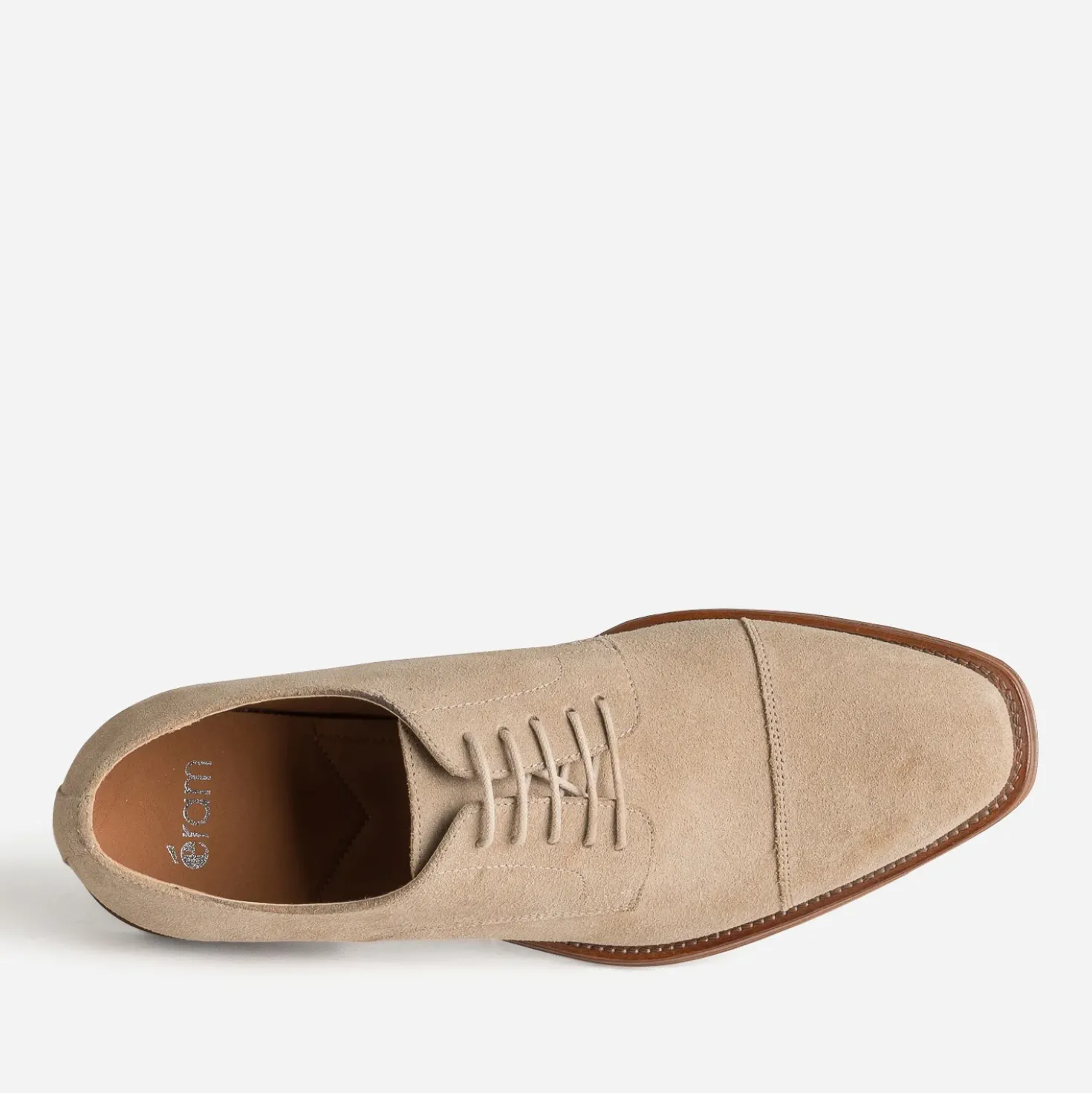 Derby beige cuir velours