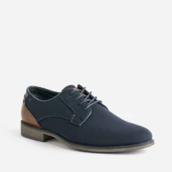 Derby bleu marine en textile