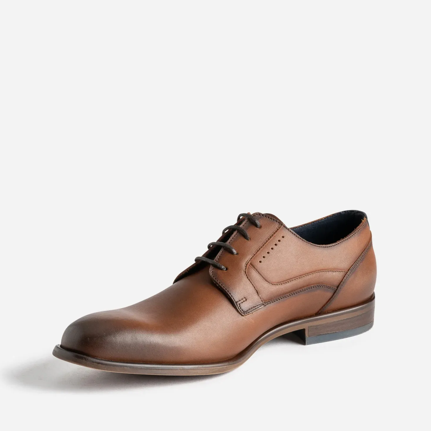 Derby éco-conçu cognac cuir