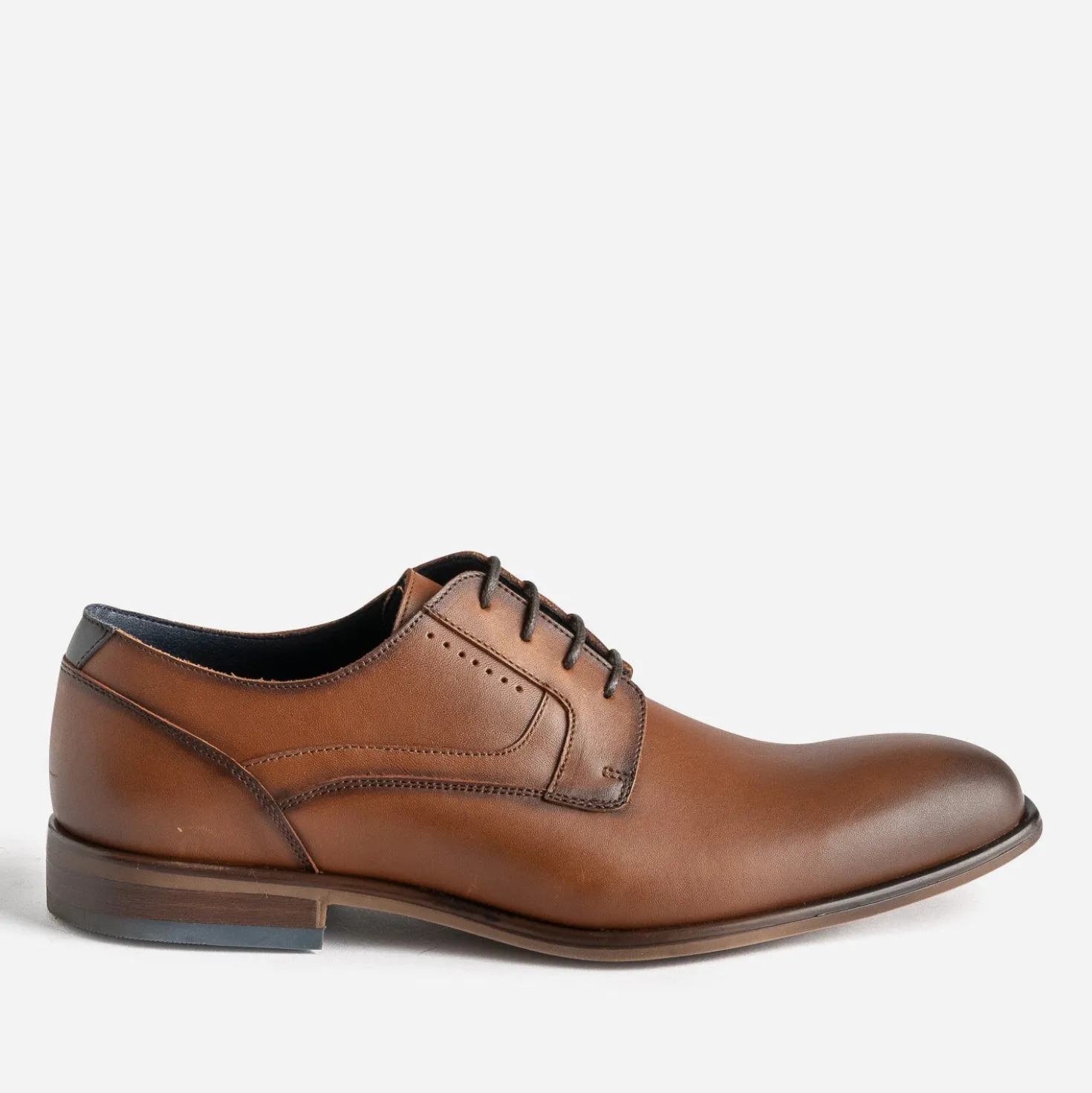 Derby éco-conçu cognac cuir