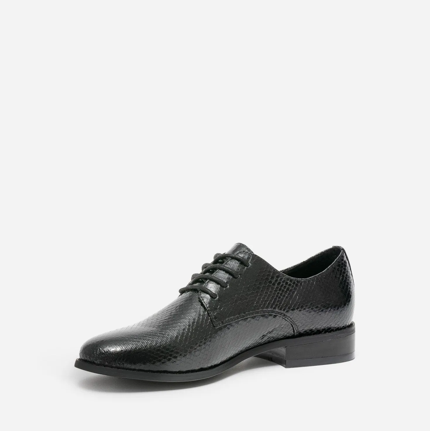 Derby éco-conçu noir verni effet python