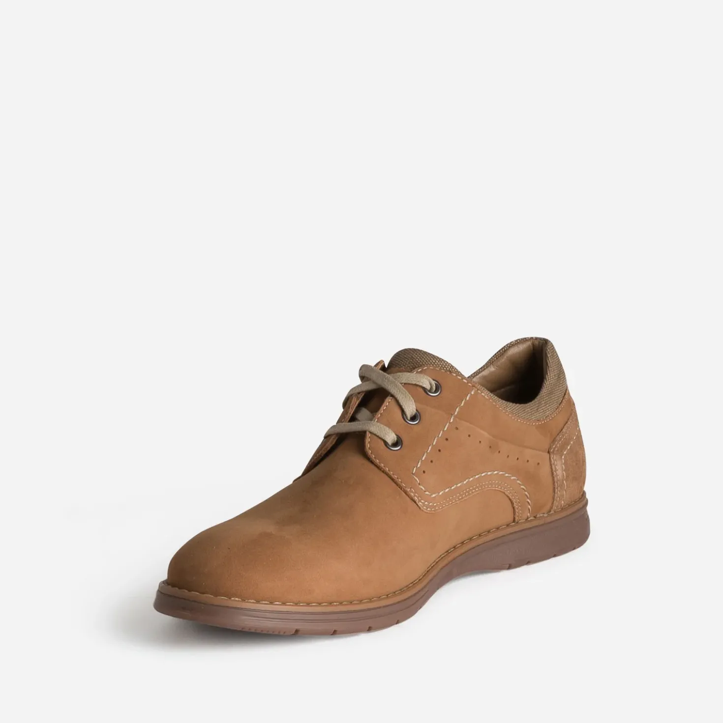 Derby cognac cuir nubuck