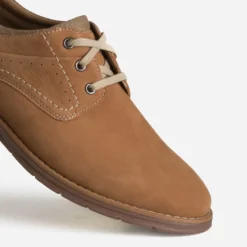 Derby cognac cuir nubuck