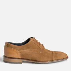 Derby cognac cuir velours éco-conçu