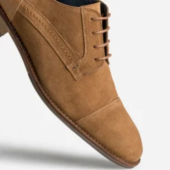 Derby cognac cuir velours éco-conçu