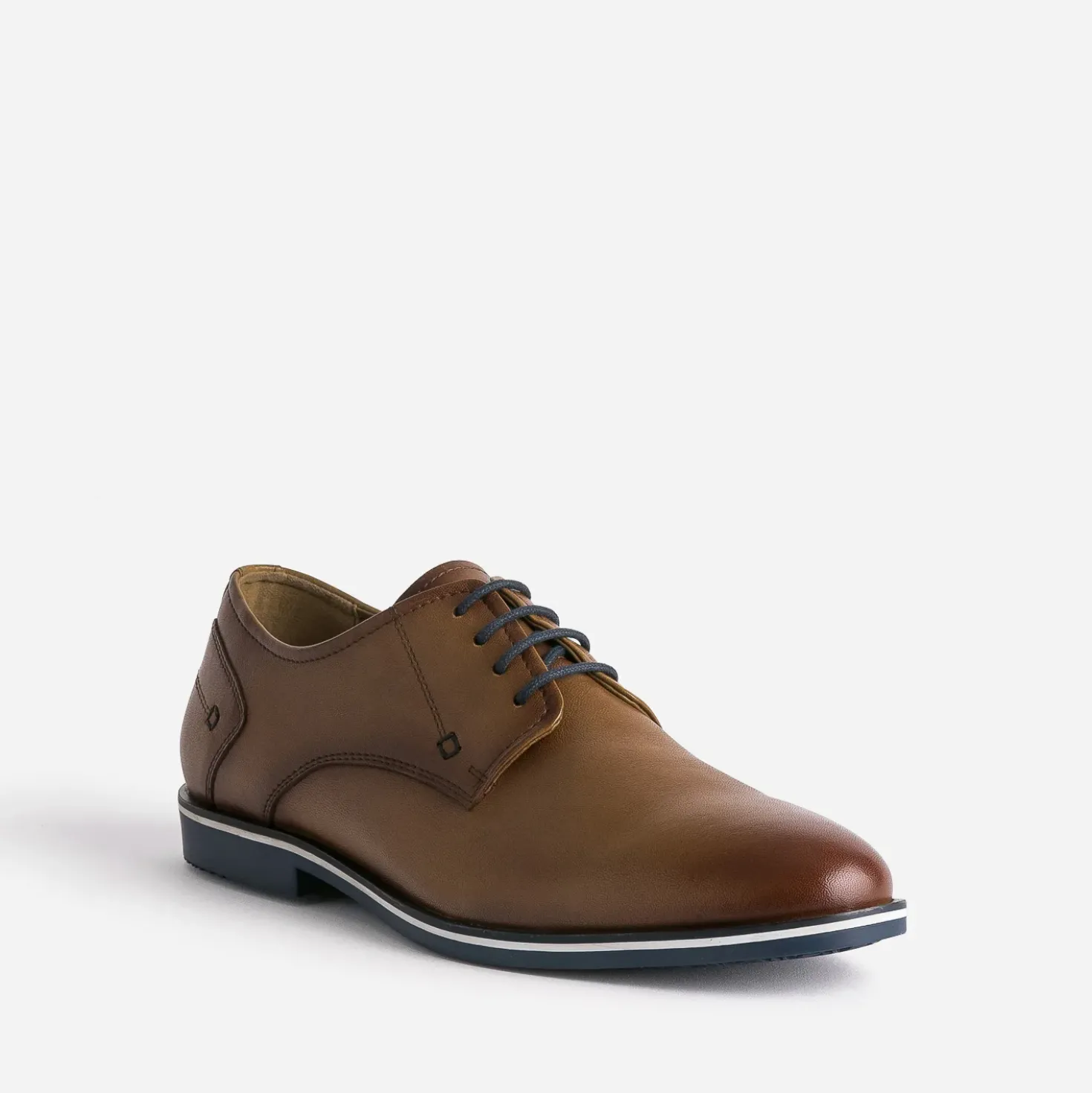 Derby cognac en cuir