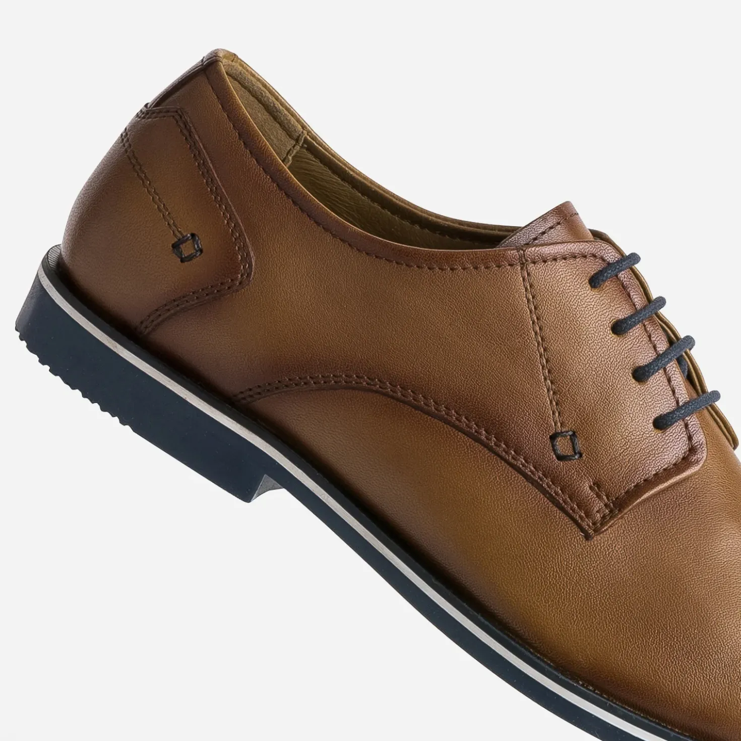 Derby cognac en cuir