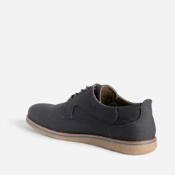 Derby confort noir en toile texturée