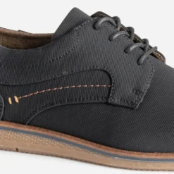 Derby confort noir en toile texturée