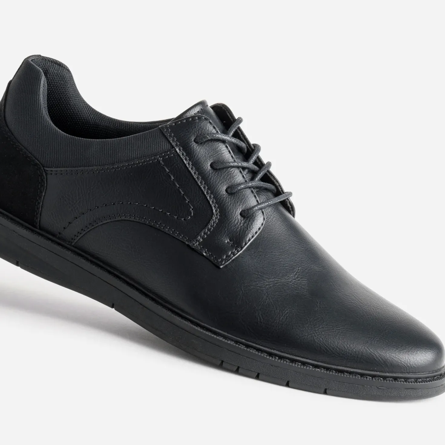 Derby confort noir semelle sport