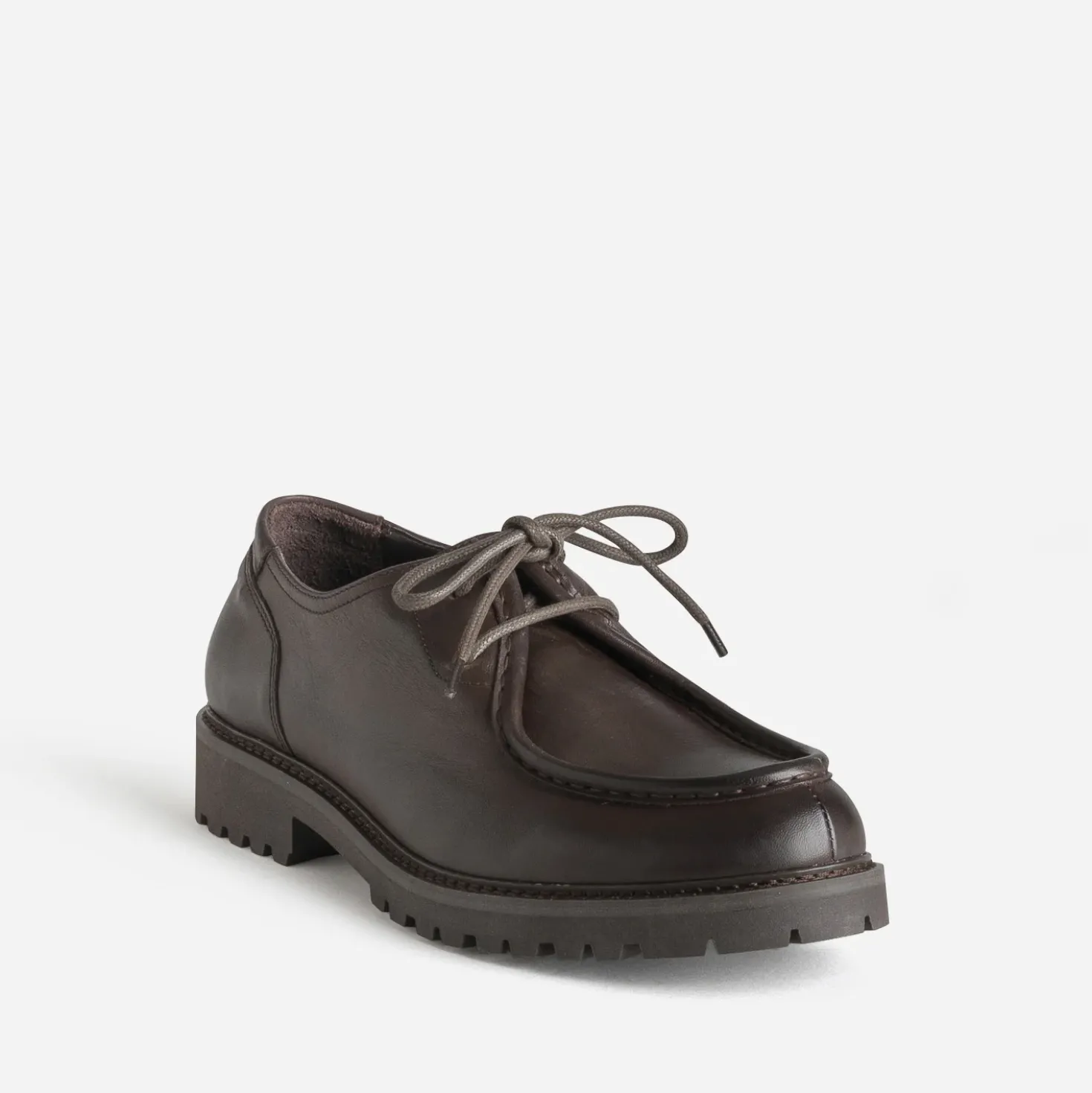 Derby détente en cuir marron