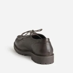 Derby détente en cuir marron