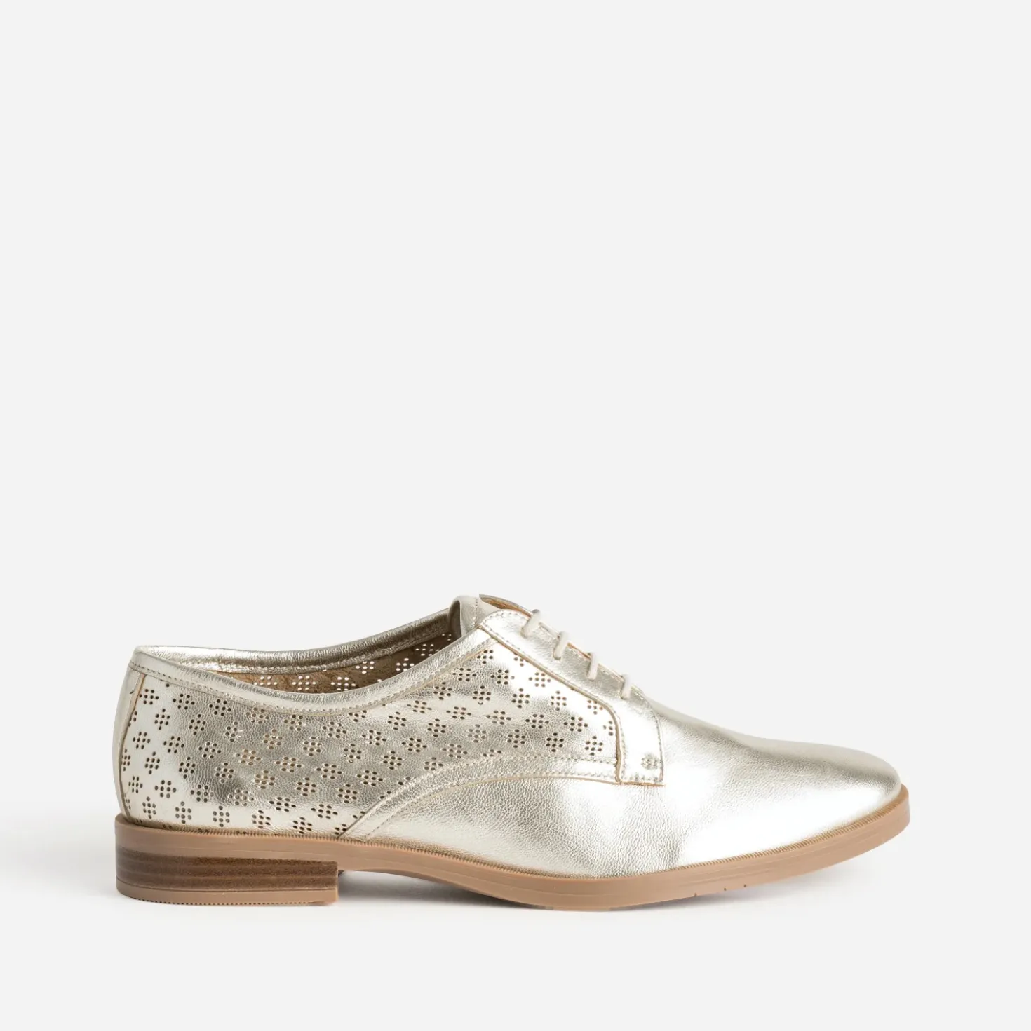 Derby ERAM FLEX doré cuir ajouré