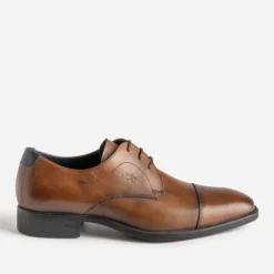 Derby FLUCHOS camel cuir bout droit
