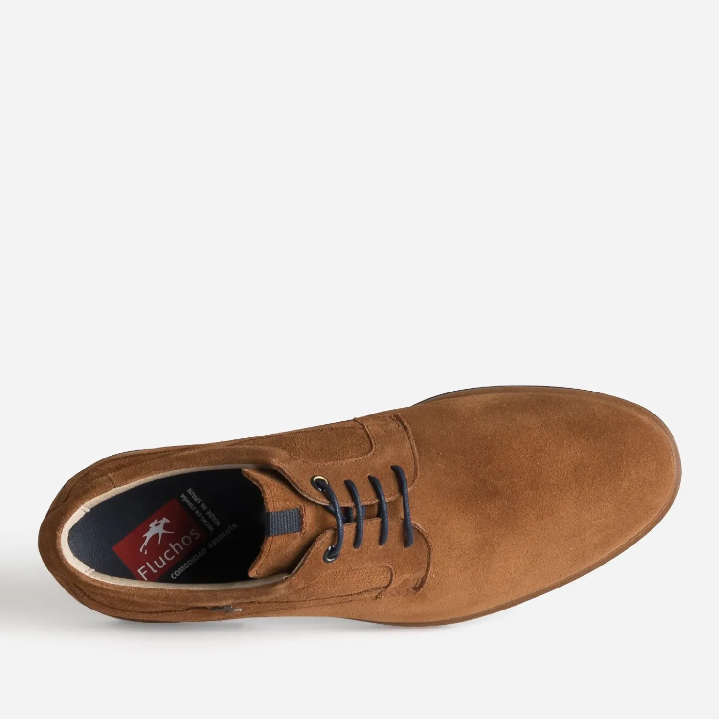 Derby FLUCHOS cognac cuir velours