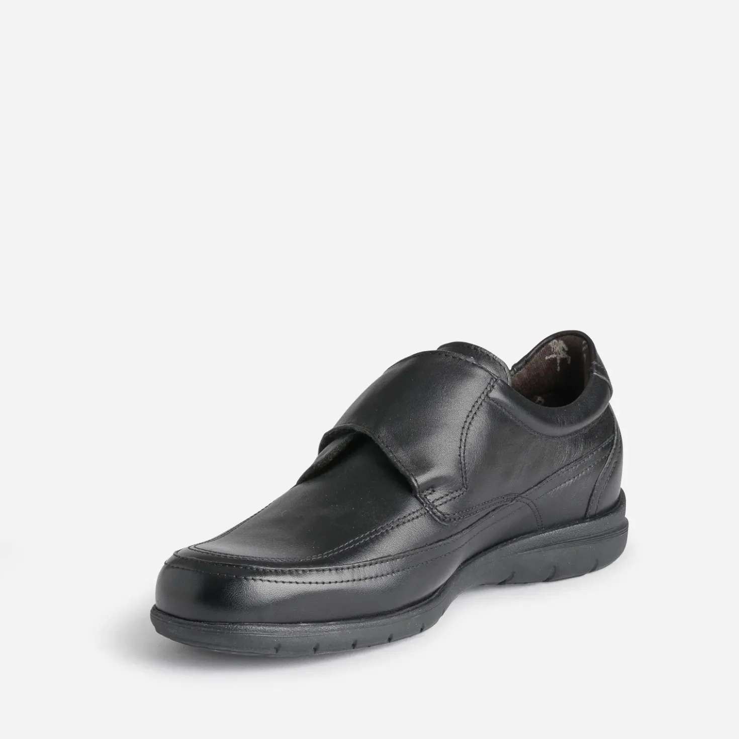 Derby FLUCHOS en cuir noir à scratch