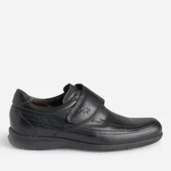 Derby FLUCHOS en cuir noir à scratch