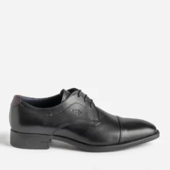 Derby FLUCHOS noir cuir bout droit