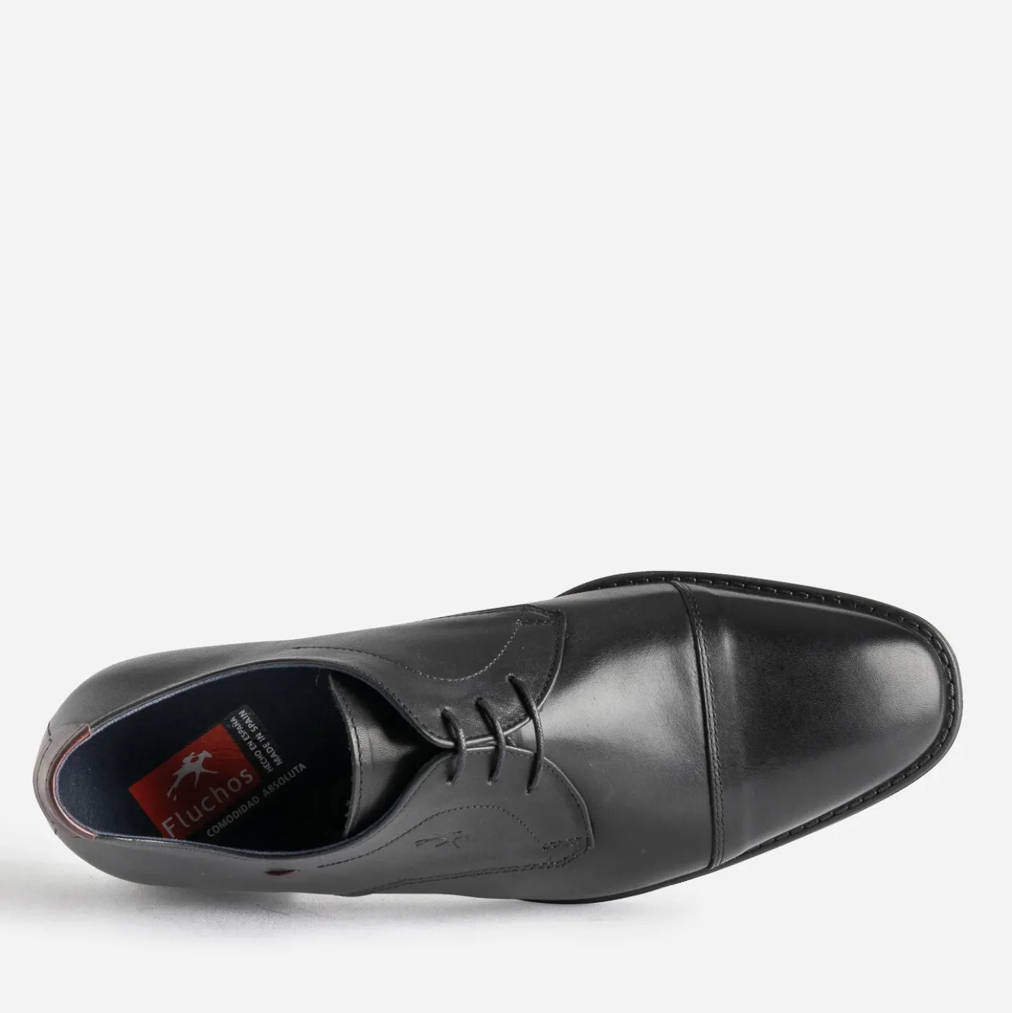 Derby FLUCHOS noir cuir bout droit
