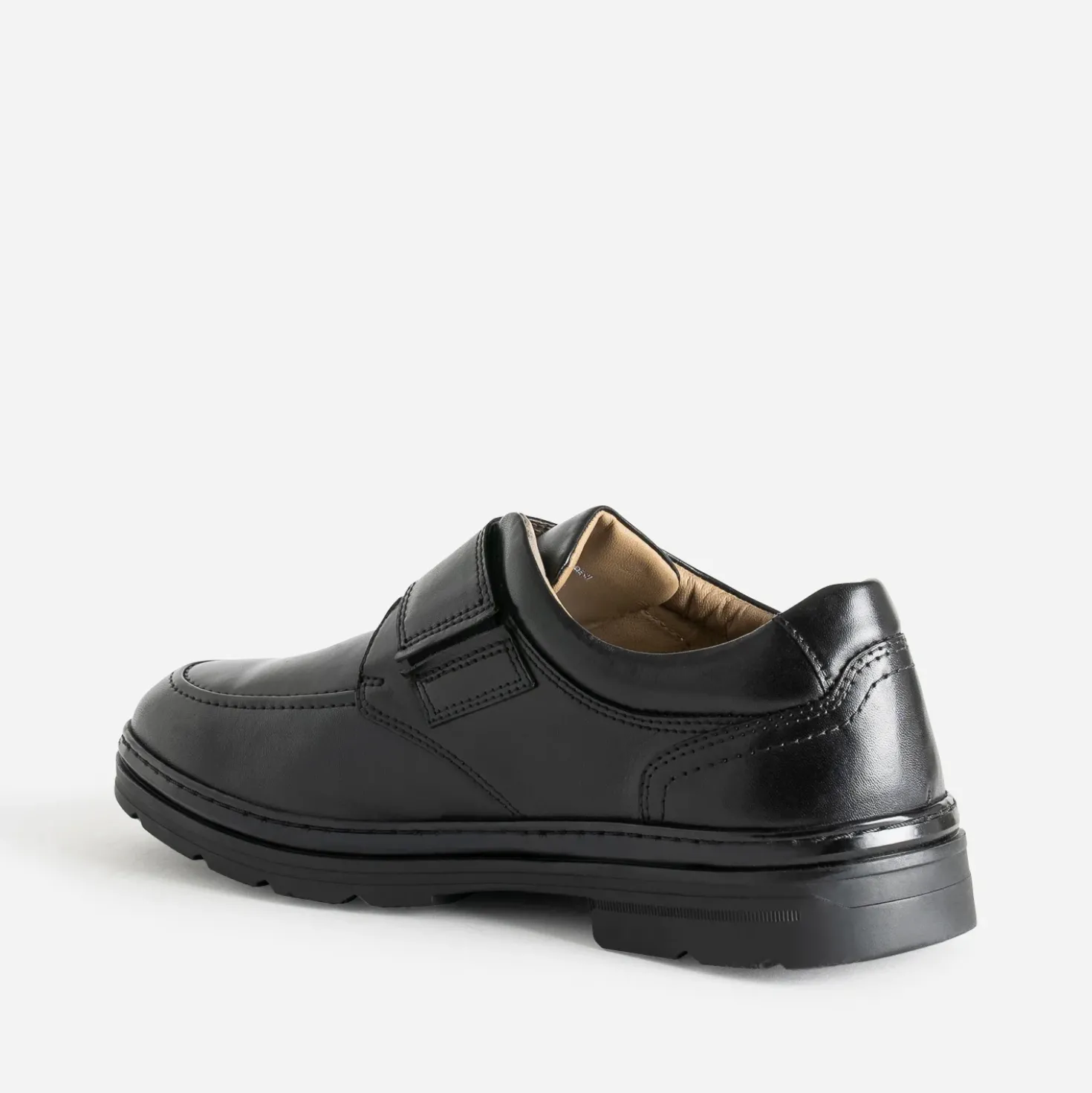 Derby FRANCE ARNO noir en cuir à scratchs