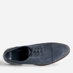 Derby marine cuir velours éco-conçu