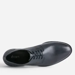 Derby marine en cuir
