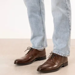 Derby marron cuir