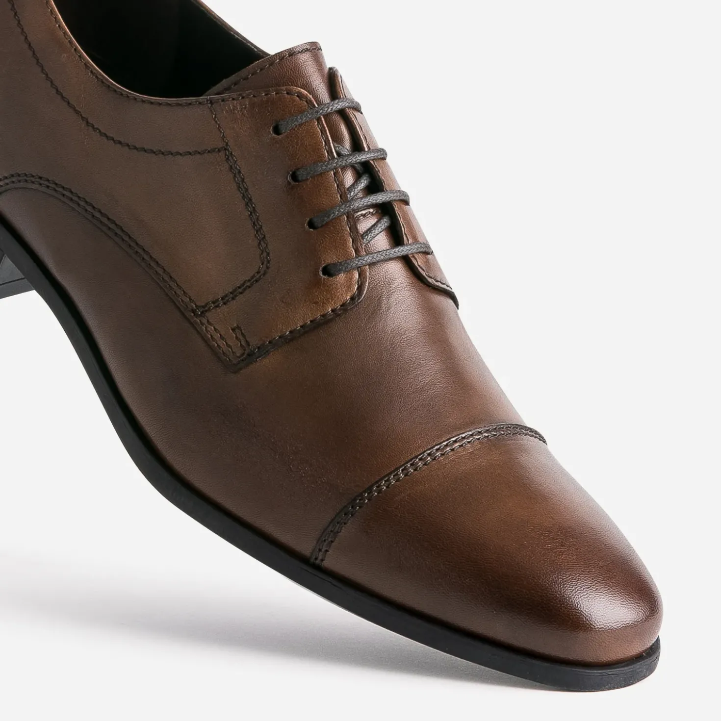 Derby marron cuir bout droit