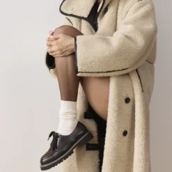 Derby marron cuir et sherpa
