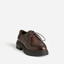 Derby marron cuir semelle crantée