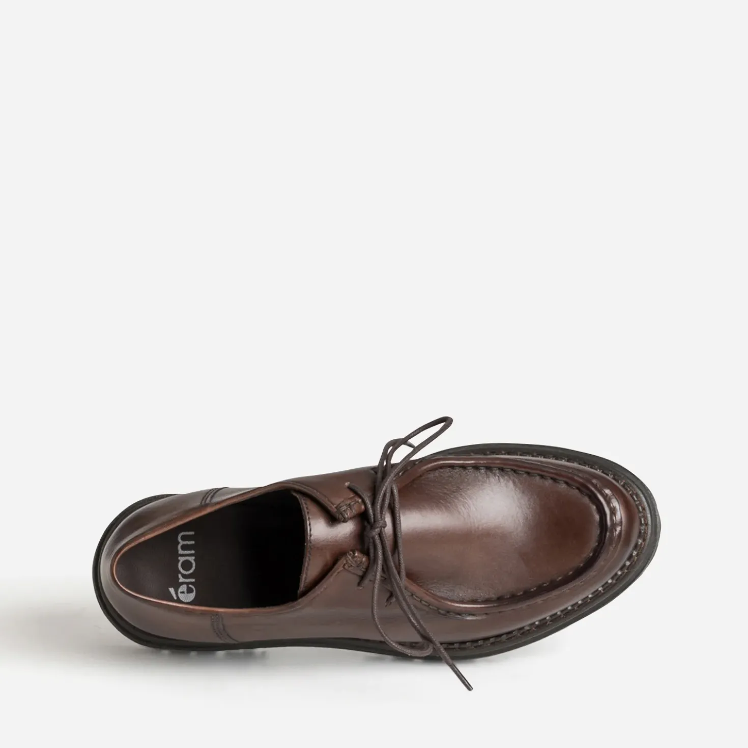 Derby marron cuir semelle crantée