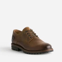 Derby marron cuir semelle crantée