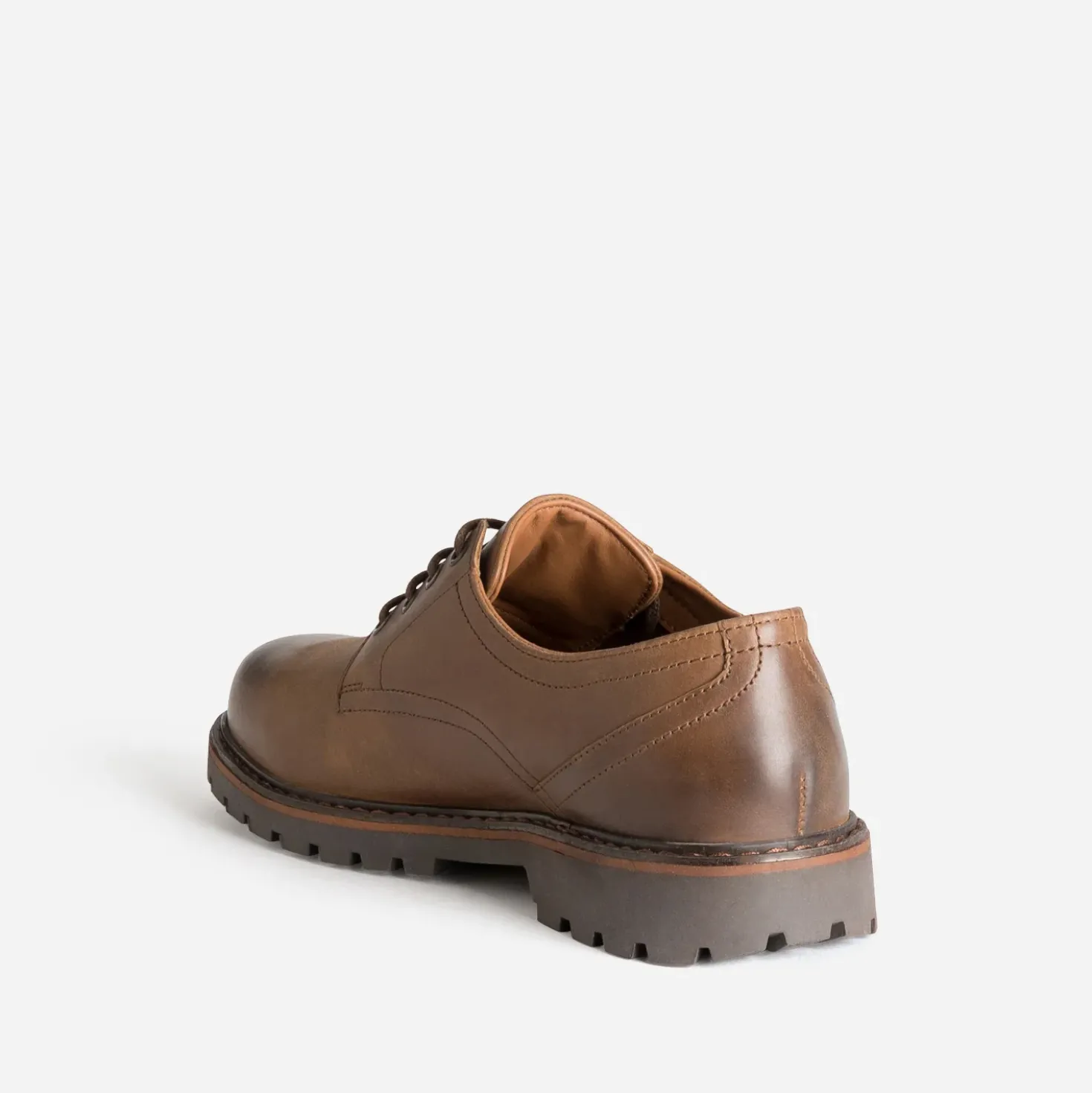 Derby marron cuir semelle crantée